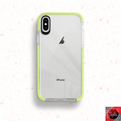 iPhone XS MAX Crystal Clear With Color bumper High Quality TPU Case Green