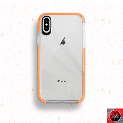 iPhone XS MAX Crystal Clear With Color bumper High Quality TPU Case Orange