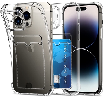 iPhone 14 Pro ( 6.1" ) TPU Case With Card Pocket TPU-12 Clear