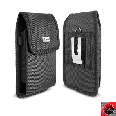 Vertical Nylon Canvas Rugged Pouch Black VP01 iPhone 6/7/8 S