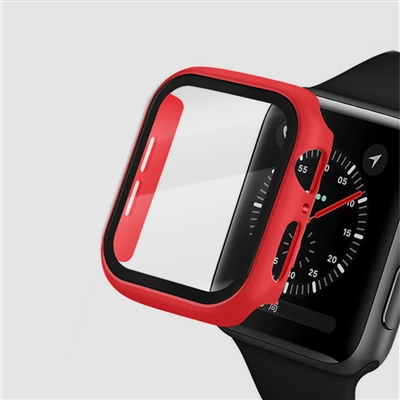 38MM IWATCH CASE WITH SCREEN PROTECTOR RED