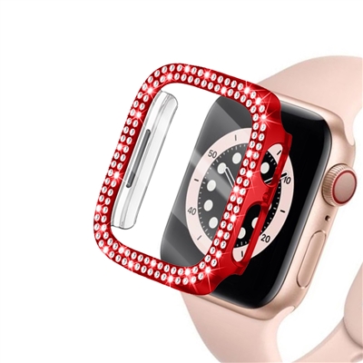 42MM IWATCH DIAMOND CASE WITH SCREEN PROTECTOR RED