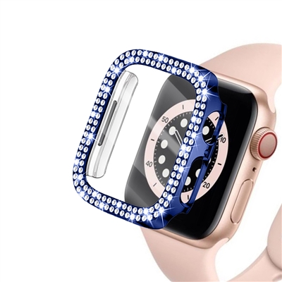 45MM IWATCH DIAMOND CASE WITH SCREEN PROTECTOR BLUE