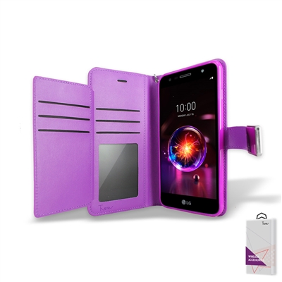 LG X Power 3 /LMX510/ Fiesta/ X Charge/ LV7 Double Wallet Case WC05 Purple