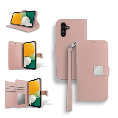 Samsung Galaxy A15 5G Wallet Case Double Fold with Extra Card Slots WC05 Pink Gold