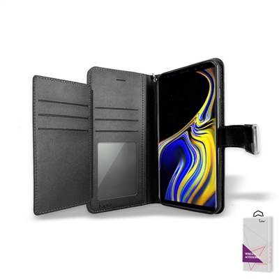 Samsung Galaxy Note 9/ N960 Leather Double Wallet Case with Extra Card Slots WC05-SNOTE9-BK