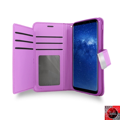 Samsung Galaxy Note 8 Leather Double Wallet Cover Case WC06 Purple