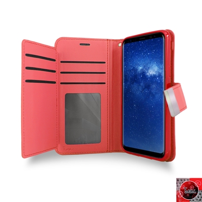 Samsung Galaxy Note 8 Leather Double Wallet Cover Case WC06 Red