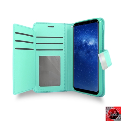 Samsung Galaxy Note 8 Leather Double Wallet Cover Case WC06 Teal