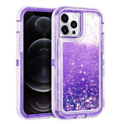 iPhone 12 Pro Max 6.7" Glitter OBox Hybrid Cover Case HYB26 Purple