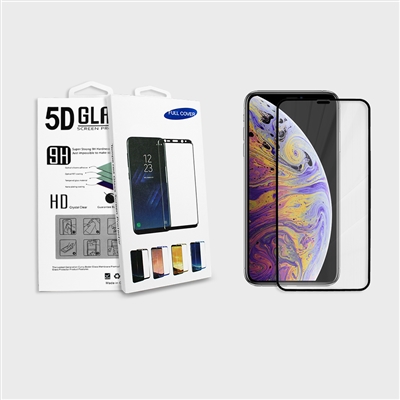 Apple iPhone Xs MAX Full Cover 5D Tempered Glass Screen Protector Black